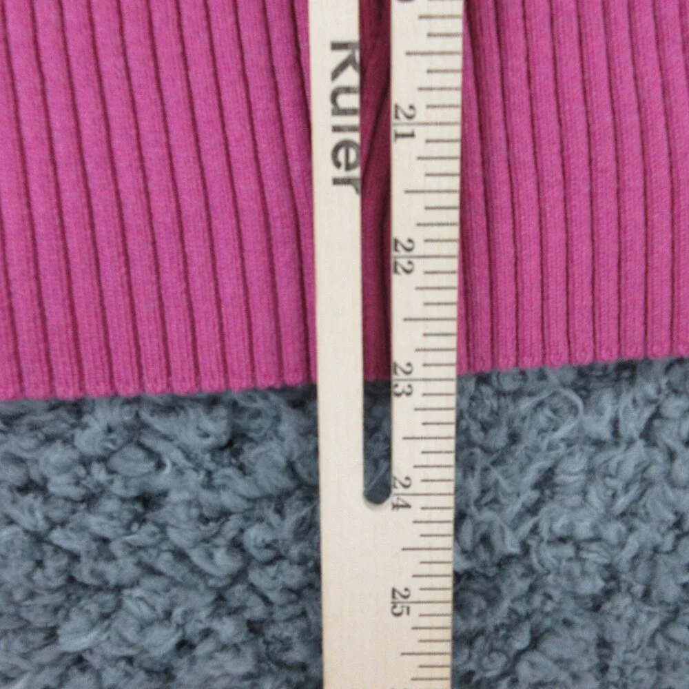 Chico's Sweater Womens 0 US XS/4 Purple Ribbed Puff Long Sleeve Pullover